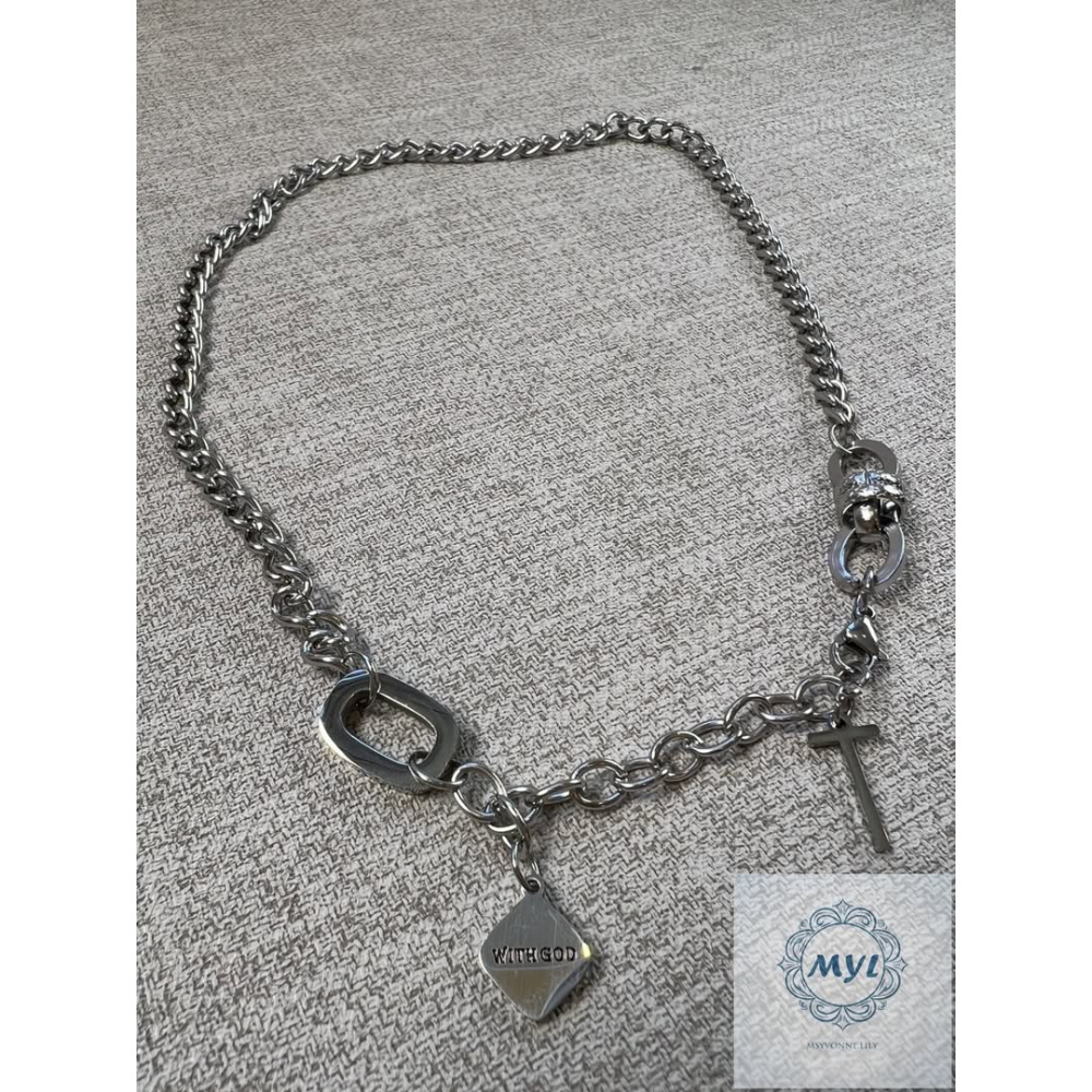 MYL 韓國  設計款項鍊 小眾高級感Necklace 『現貨』項鍊長度約: 42.5cm(不含延長錬)鋼質 極簡個性款-細節圖3