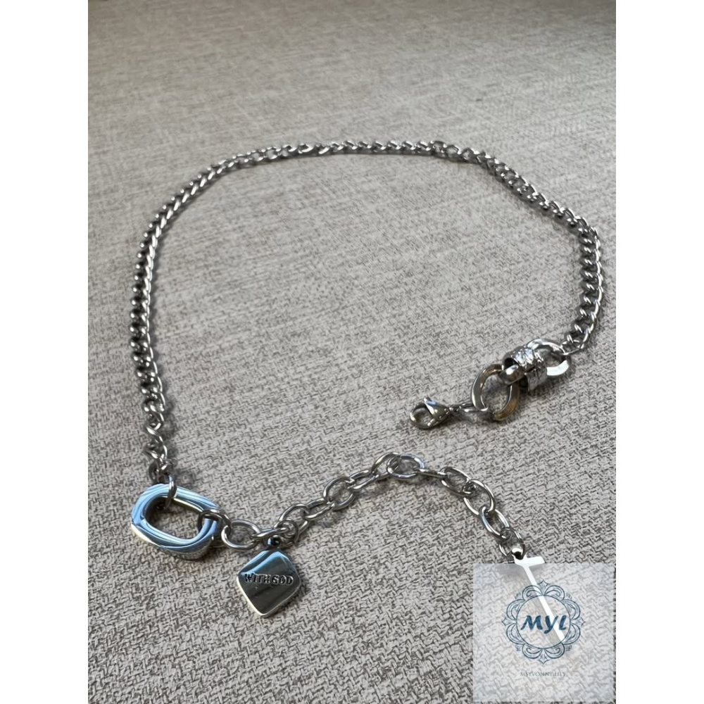 MYL 韓國  設計款項鍊 小眾高級感Necklace 『現貨』項鍊長度約: 42.5cm(不含延長錬)鋼質 極簡個性款-細節圖4