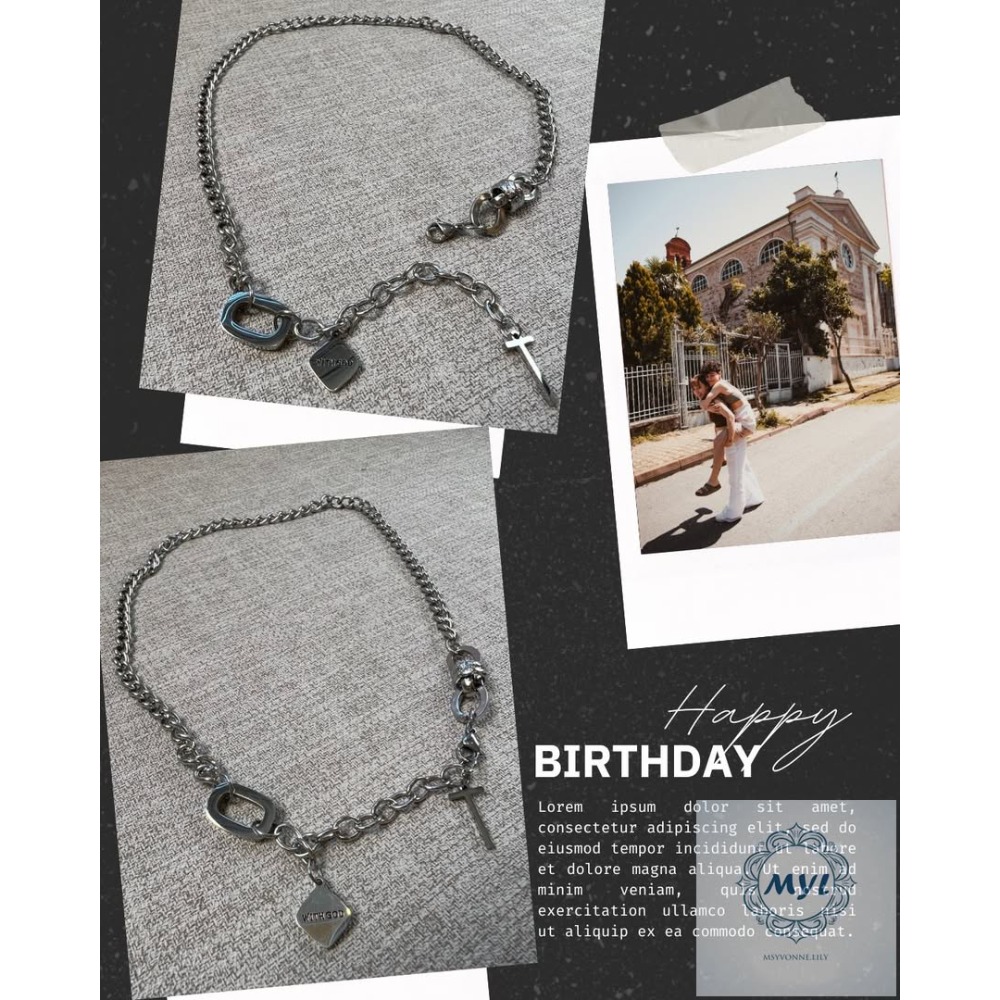 MYL 韓國  設計款項鍊 小眾高級感Necklace 『現貨』項鍊長度約: 42.5cm(不含延長錬)鋼質 極簡個性款-規格圖6