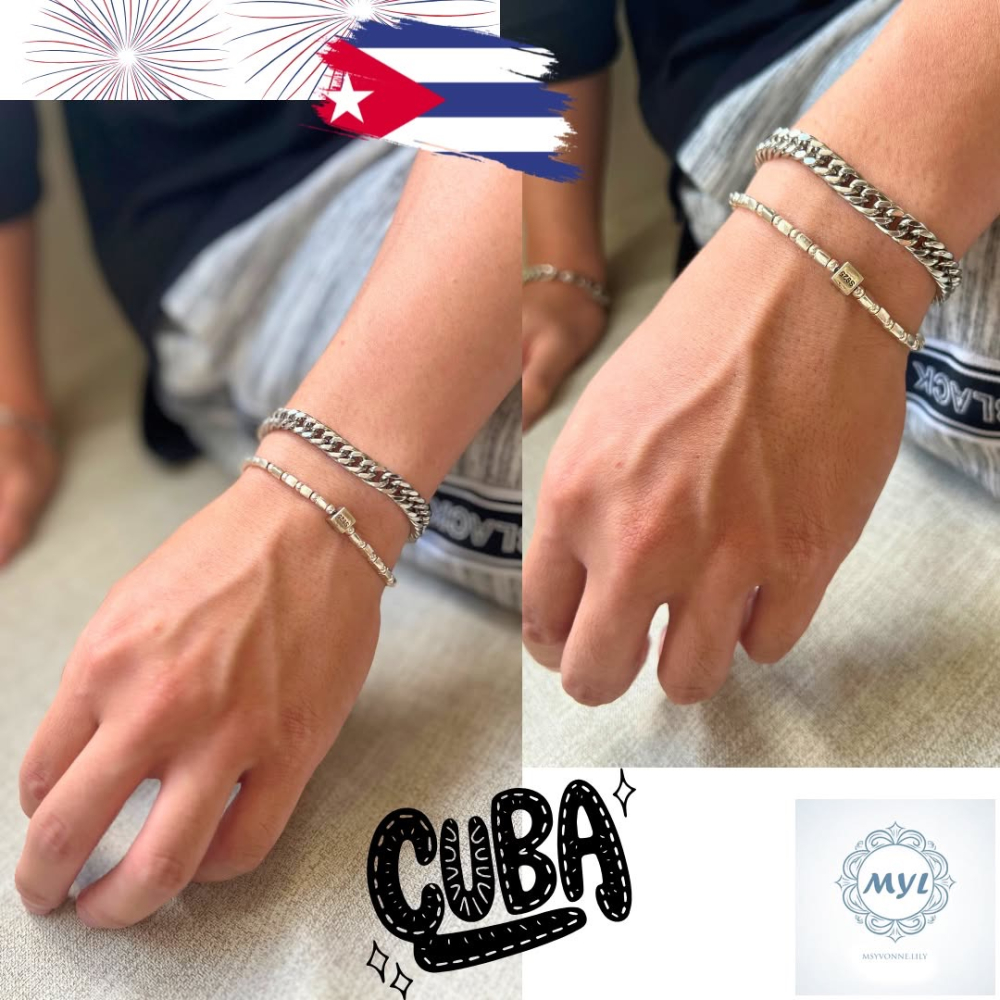 MYL 【韓系極簡】不鏽鋼銀色簡約手鍊 情侶款/古巴鍊 Bracelet 『現貨』長度約為：18.5cm（不含延長鍊）-細節圖4