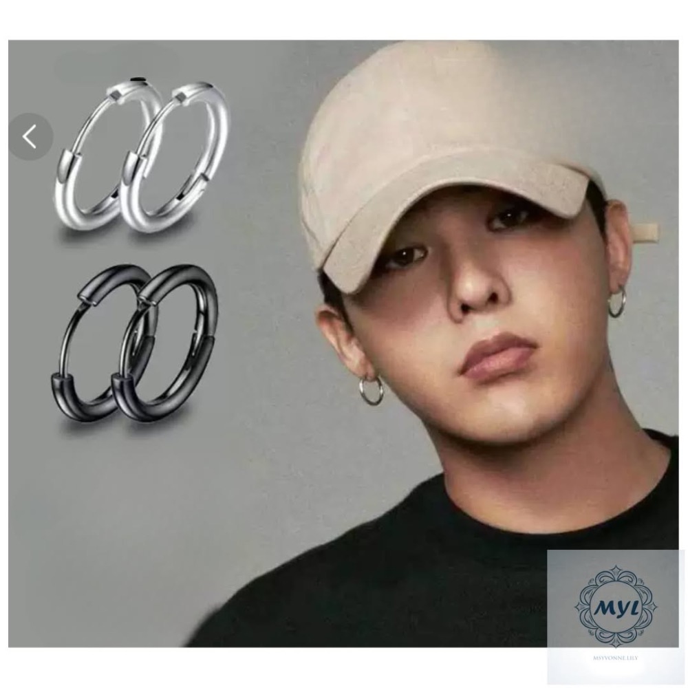 MYL 【韓系極簡】霧黑極簡圓圈耳環 『現貨』中性不鏽鋼設計款 Stainless Earring 抗過敏 8-12MM-細節圖3