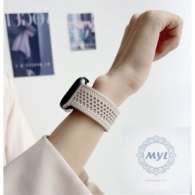 夏季尼龍編織 散熱 快拆雙磁吸扣 適用Apple Watch錶帶S10 9 8 7 SE透氣Ultra 42m 46m-細節圖5