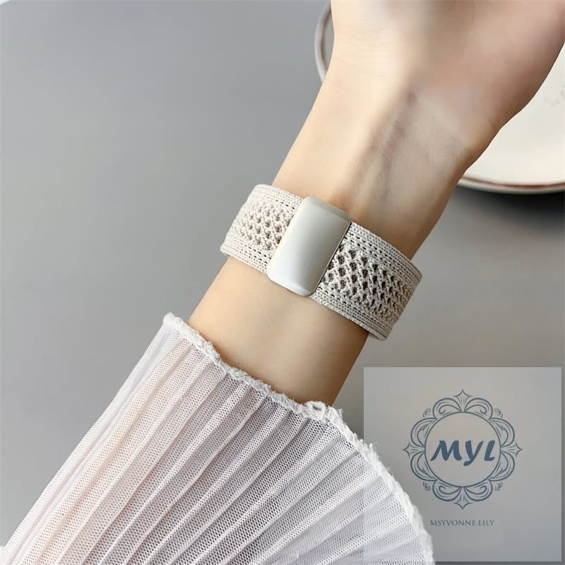 夏季尼龍編織 散熱 快拆雙磁吸扣 適用Apple Watch錶帶S10 9 8 7 SE透氣Ultra 42m 46m-細節圖6