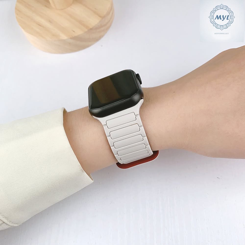 MYL【蘋果手錶帶星光矽膠】超強柔韌感三株磁吸力 適用Apple Watch錶帶S10 9 8 7 SE 42m 46m-細節圖4