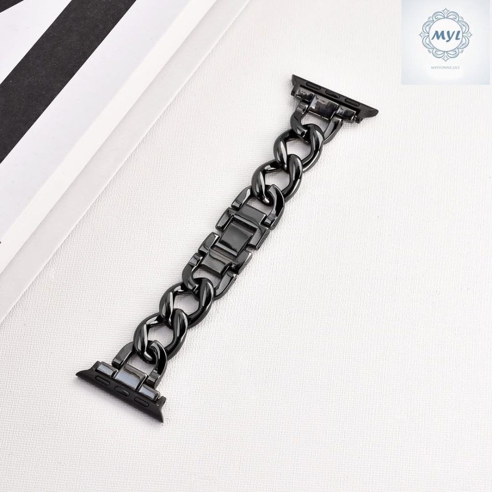 MYL【蘋果手錶帶牛仔鏈】小香風金屬牛仔鏈 適用Apple Watch錶帶S10 9 8 7 SE快拆個性不鏽鋼鏈條錶帶-細節圖3