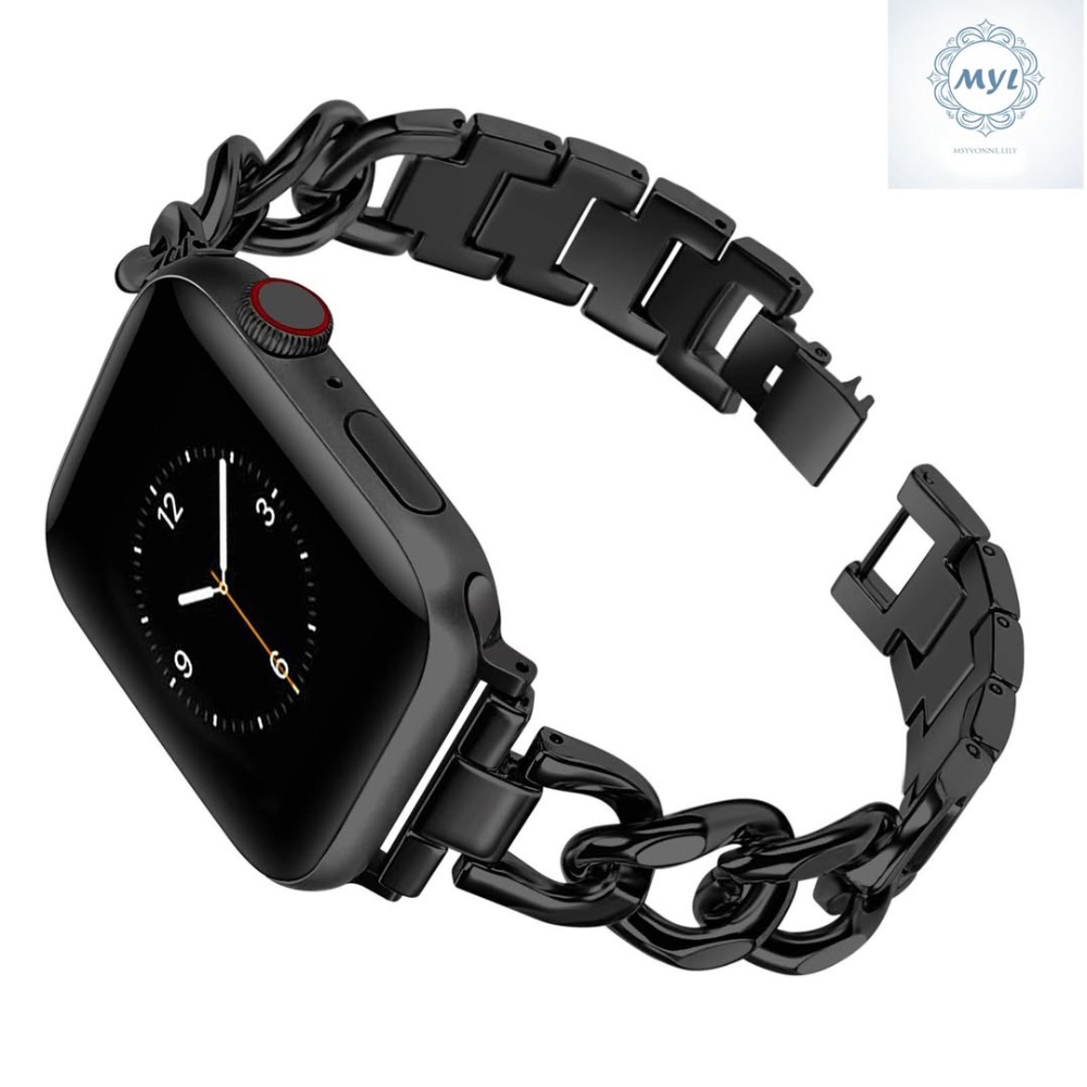 MYL【蘋果手錶帶牛仔鏈】小香風金屬牛仔鏈 適用Apple Watch錶帶S10 9 8 7 SE快拆個性不鏽鋼鏈條錶帶-規格圖11