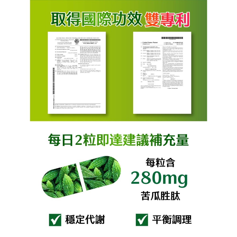 雙效💪清醇阻醣代謝循環🇺🇸美國雙專利山苦瓜胜肽納豆紅麴膠囊（國際期刊證實穩定調控）-細節圖3