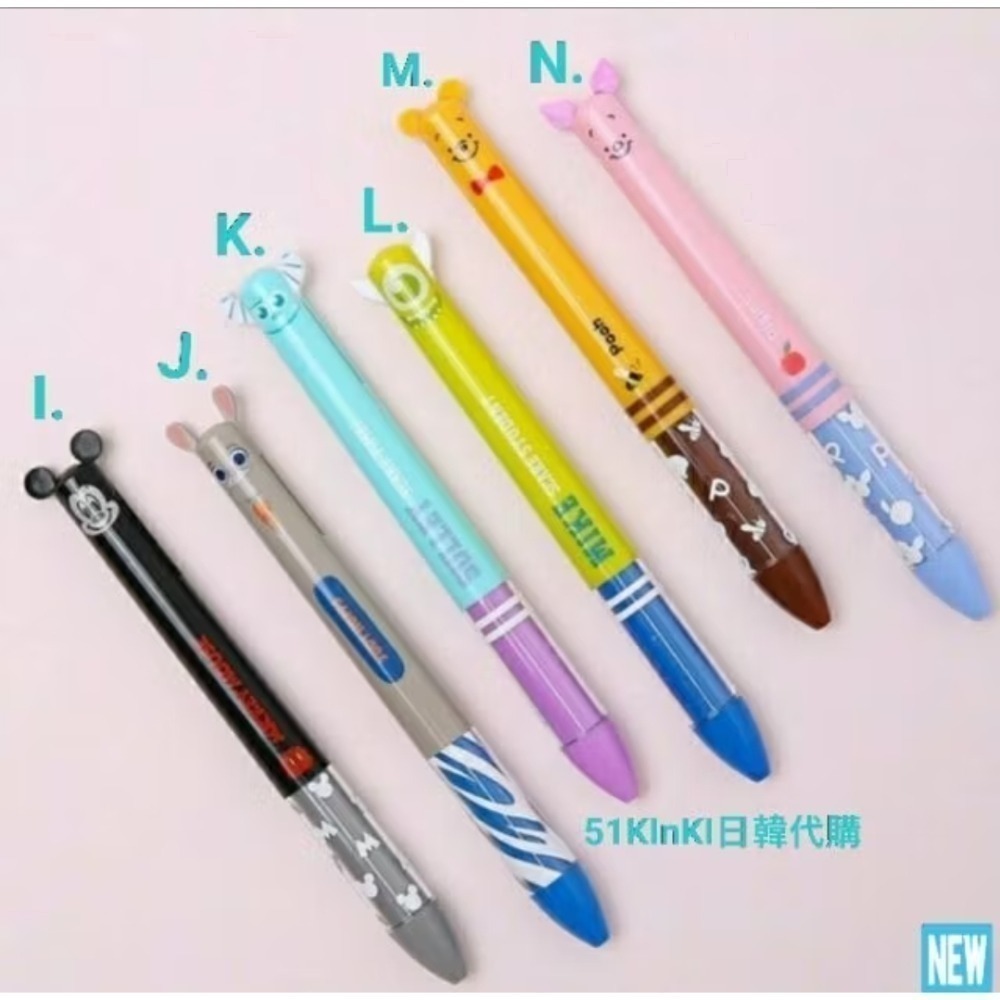 現貨 🇰🇷 韓國大創 DAISO 迪士尼 DISNEY 造型筆 雙色筆 米奇 維尼 小豬 怪獸電力公司-細節圖3