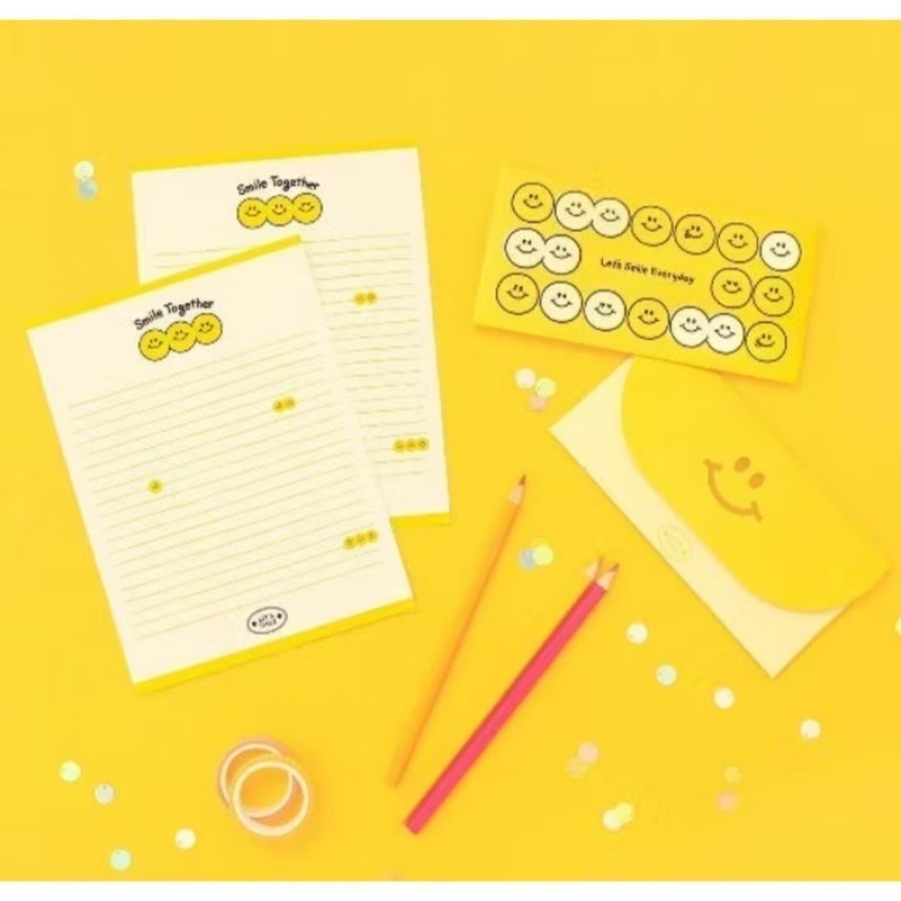現貨 🇰🇷 韓國大創 DAISO 微笑 笑臉 愛心 鉛筆盒 信紙信封套組 信紙 信封 禮物袋 紙袋 迷你卡-規格圖5