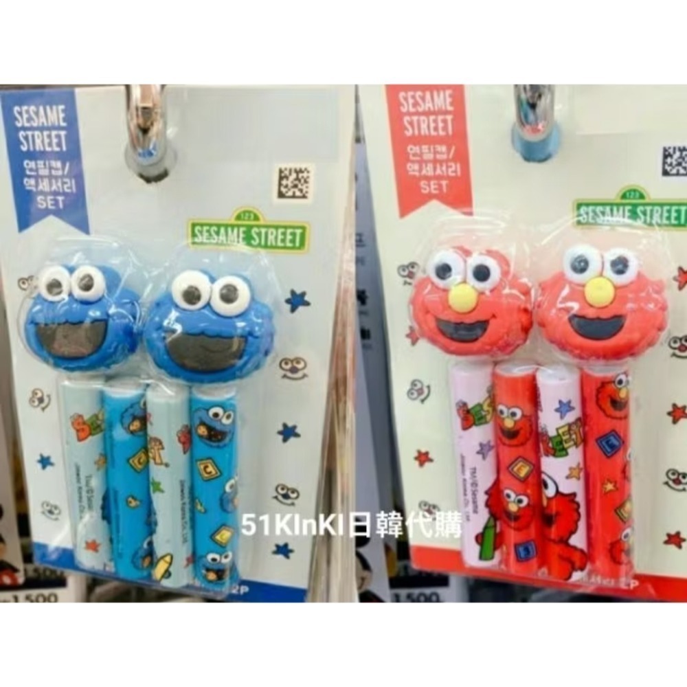 現貨 🇰🇷 韓國大創 DAISO 芝麻街 鉛筆延長筆蓋 鉛筆筆蓋 筆蓋6入組 筆蓋組 艾蒙 餅乾怪獸 大鳥-規格圖1