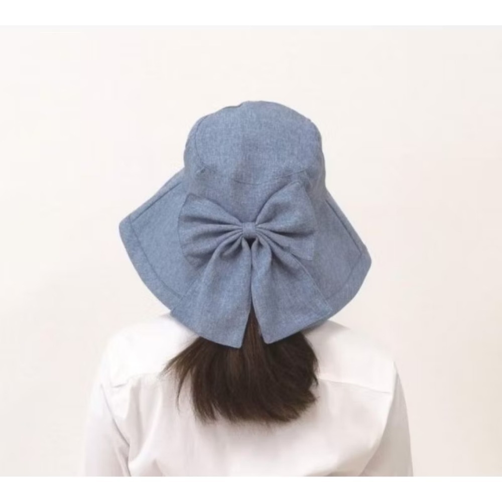 現貨 🇯🇵 日本 SHF 大蝴蝶結單寧防曬帽 日本SHF大蝴蝶結牛仔防曬帽 防曬帽 遮陽帽 漁夫帽 海灘帽 抗UV-細節圖4