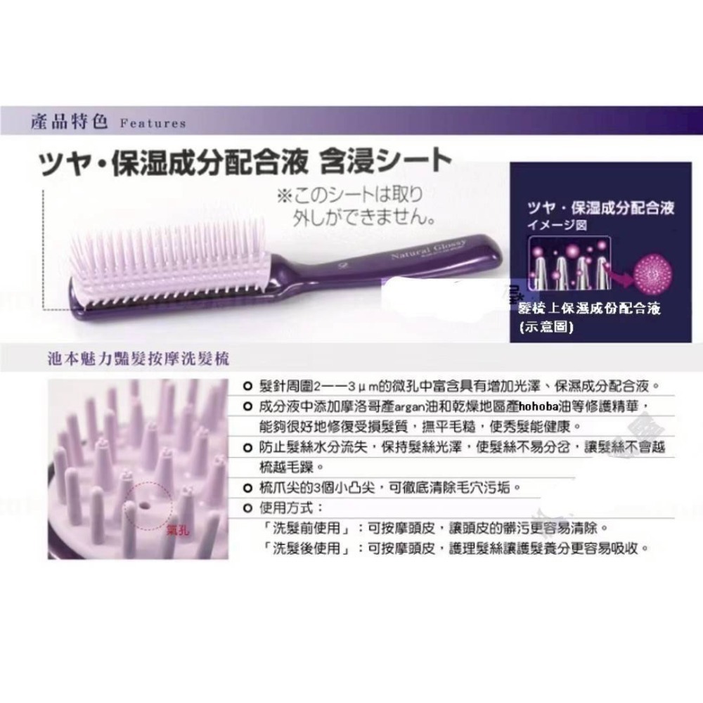 現貨 🇯🇵 日本 IKEMOTO 池本 池本刷子 洋蘭花油滋養髮梳 洋蘭花油滋養梳 頭皮按摩梳 角鯊烷 蜂王漿-細節圖6