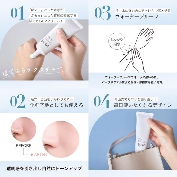 🇯🇵 日本 NARIS UP by365 粉感保濕防汗防曬霜 防曬隔離乳霜 防曬乳 妝前飾底乳 SPF50+PA++-細節圖3