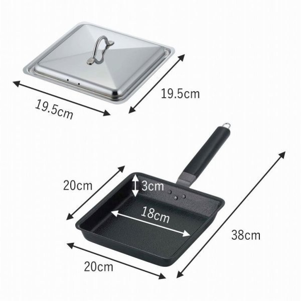 現貨 🇯🇵 下村企販 鐵製方型煎鍋 附鍋蓋 鑄鐵方型鍋  方型鑄鐵鍋-細節圖7