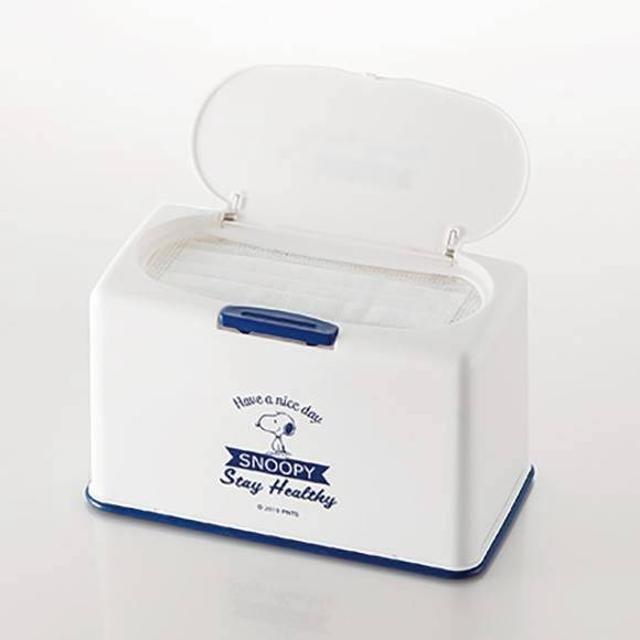 現貨 🇯🇵 日本 SKATER SNOOPY 史努比 按壓升起式口罩收納盒 自動升高口罩收納盒 可收納60枚口罩-細節圖2