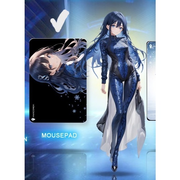 【ANACOMDA 巨蟒】滑鼠墊｜止滑加厚｜⭐️芊霓雪Nini｜二次元美少女｜全新未拆-細節圖4