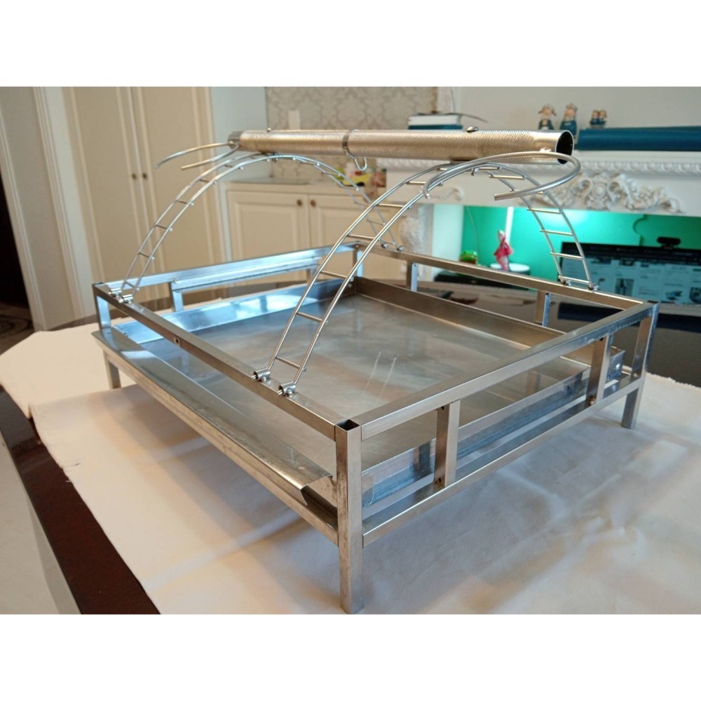 二手｜中大型鸚鵡遊戲站台｜灰鸚、折衷、亞馬遜標準尺寸｜⭐️全304白鐵｜附磨砂站棍+雙白鐵杯｜抽屜式底盤-細節圖4