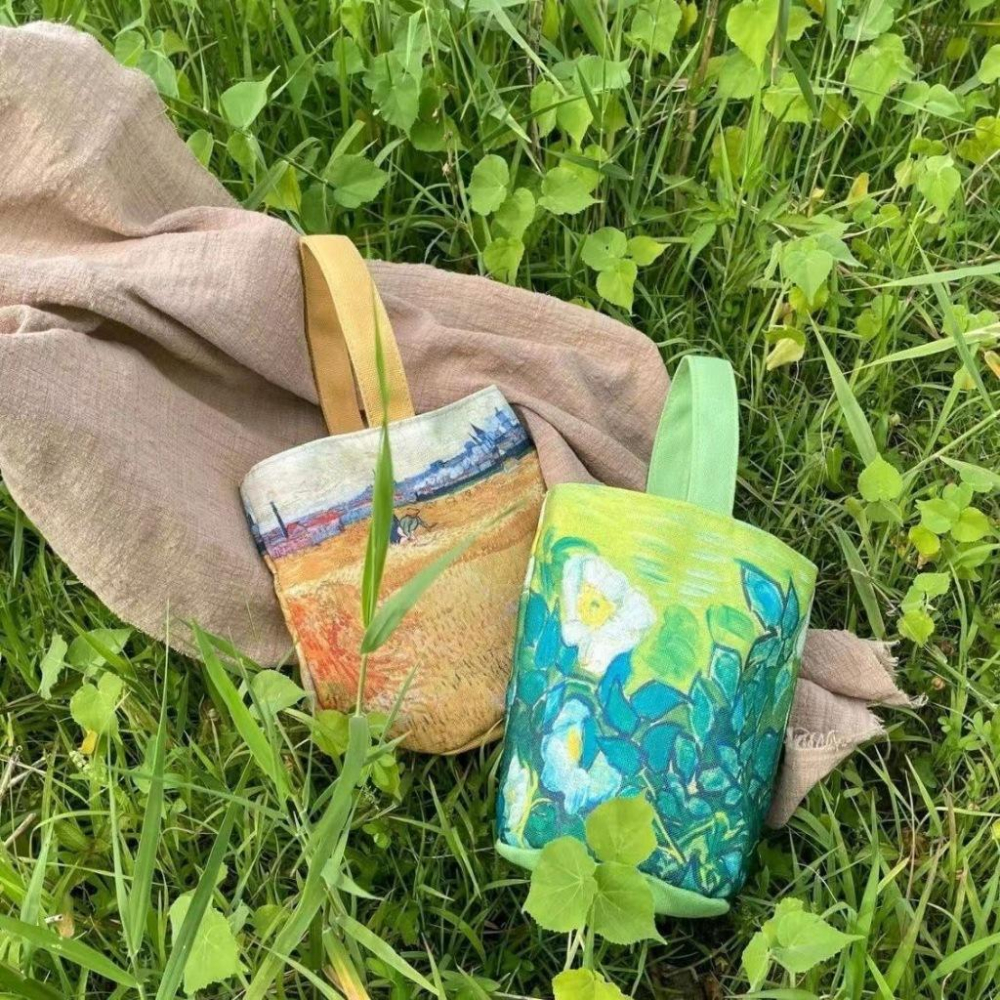 【台灣出貨 超商滿額免運】【現貨】24小時出貨〔防水厚挺帆布〕文藝風歐洲手提袋防水水壺袋水壺提袋飲料提袋飲料杯袋杯袋飲料-細節圖2