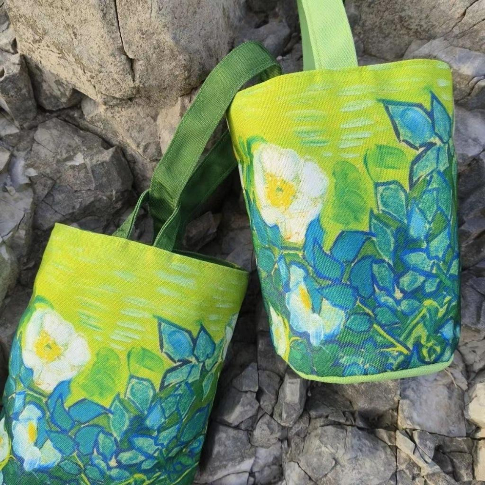 【台灣出貨 超商滿額免運】【現貨】24小時出貨〔防水厚挺帆布〕文藝風歐洲手提袋防水水壺袋水壺提袋飲料提袋飲料杯袋杯袋飲料-細節圖4