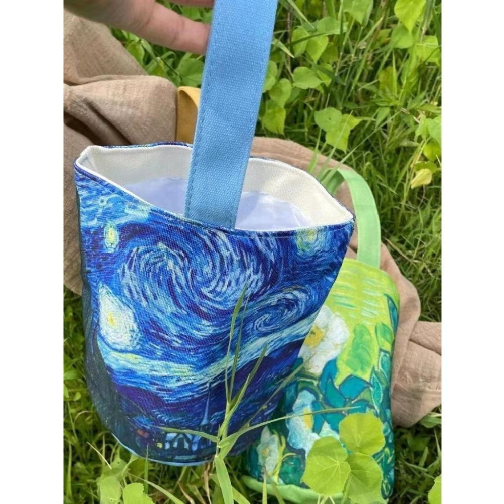 【台灣出貨 超商滿額免運】【現貨】24小時出貨〔防水厚挺帆布〕文藝風歐洲手提袋防水水壺袋水壺提袋飲料提袋飲料杯袋杯袋飲料-細節圖6