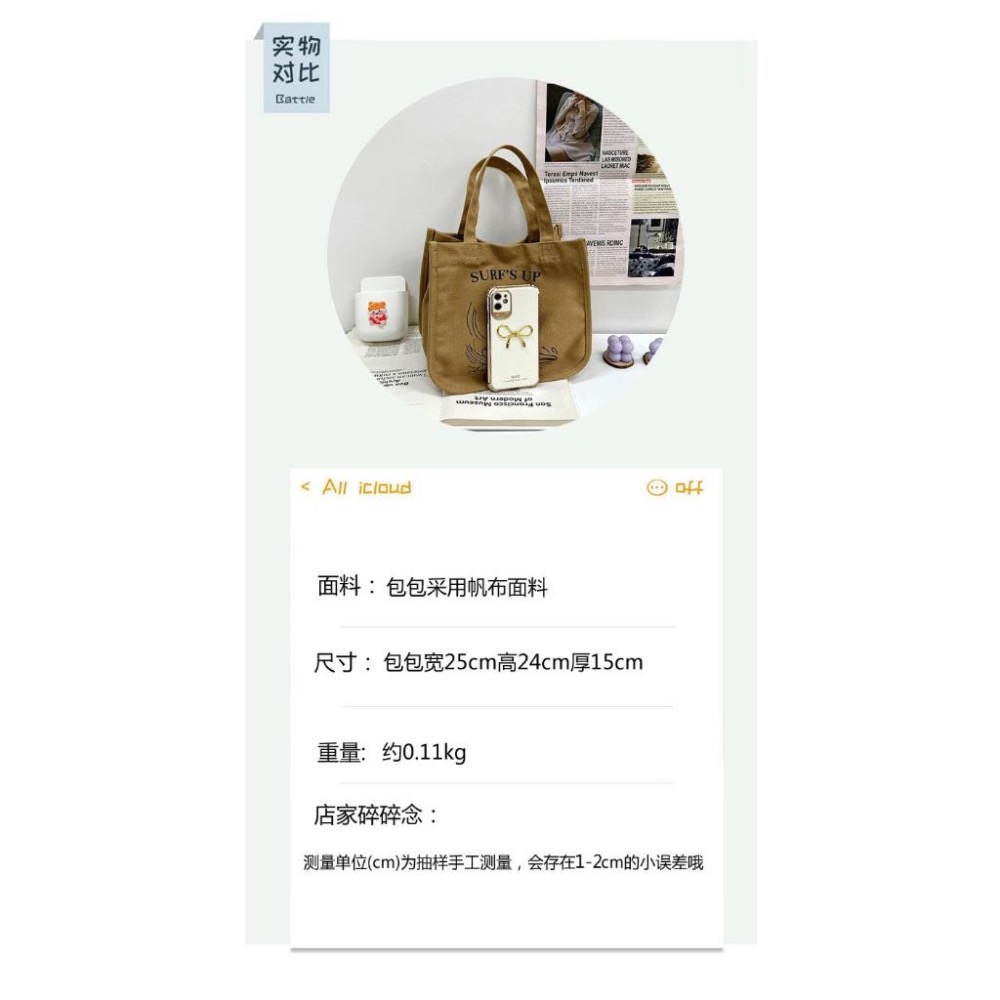 【台灣現貨秒發】新款史努比手提包 日系可爱 便當包 簡約 百搭 帆布 手提包 多功能 大容量 snoopy 帆布袋-細節圖5