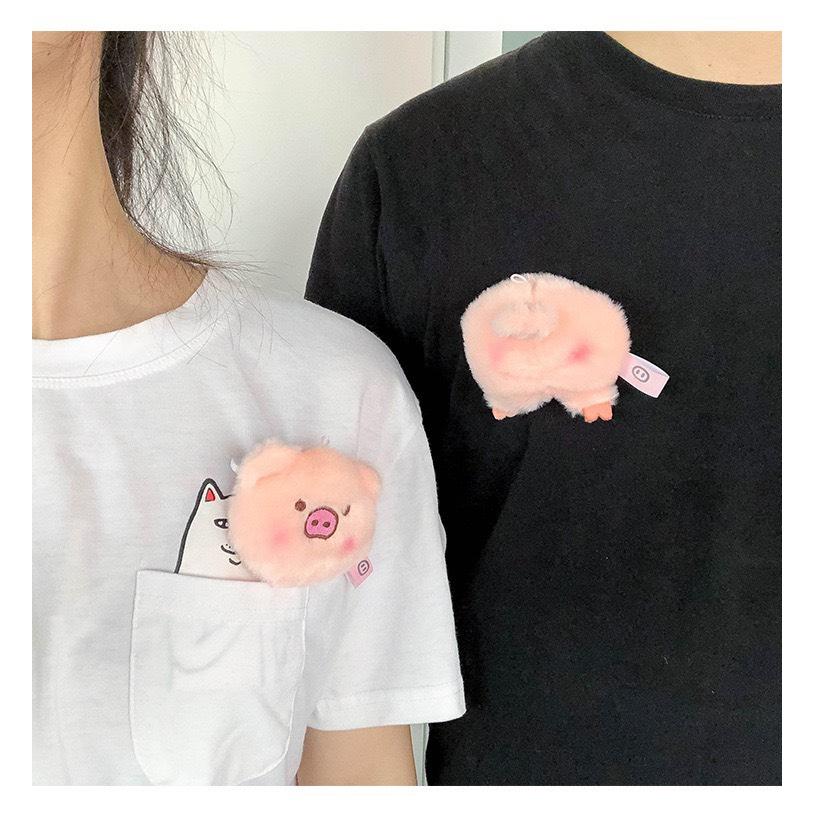 ［台灣現貨］超可愛小豬毛絨吊飾 附別針 豬屁股 包包掛件 鑰匙圈小豬吊飾小豬別針 豬屁屁胸針吊飾別針包包配件裝飾豬豬屁屁-細節圖6