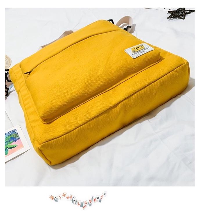 出清特價【台灣出貨 超商滿額免運】推薦✨拉鍊口袋百搭森系Ins 帆布 單肩包斜背包側背包復古網紅手提包 多功能兩用包-細節圖3