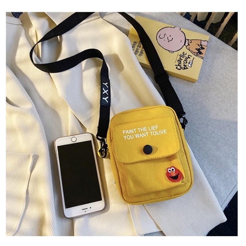 現貨帆布單肩包包女 新款日系韓系ins百搭時尚簡約芝麻街側背斜挎包小包包-細節圖8