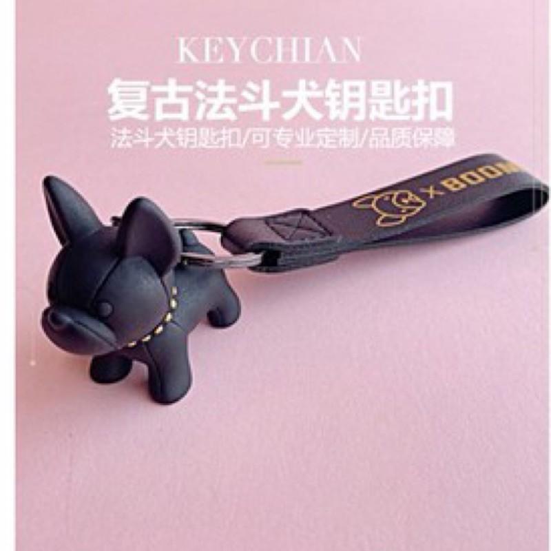 現貨法鬥犬鑰匙情侶卡通鑰匙鏈可愛公仔禮品創意書包掛件汽車鑰匙扣-細節圖2