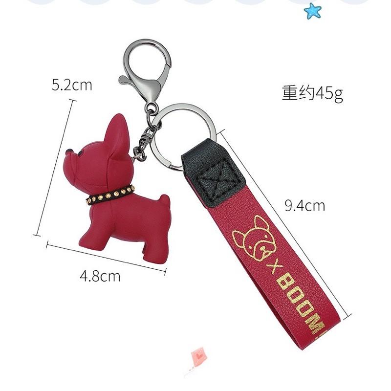 現貨法鬥犬鑰匙情侶卡通鑰匙鏈可愛公仔禮品創意書包掛件汽車鑰匙扣-細節圖7