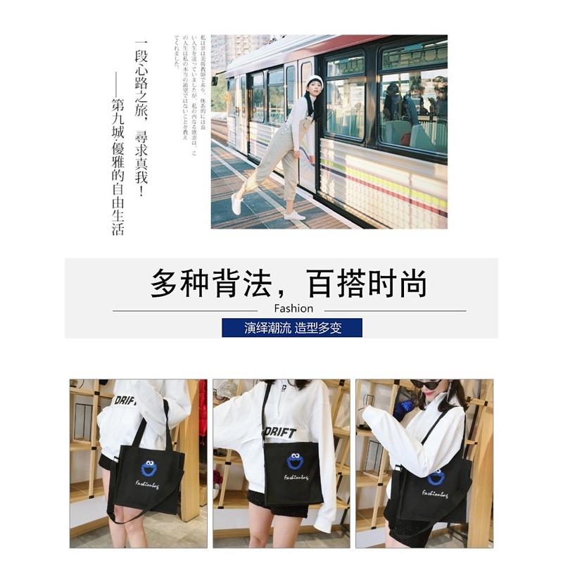 出清特價現貨網紅日韓系文藝簡約森系復古學院風卡通圖案字母帆布包斜挎單肩托特包單肩包側背包刺繡包-細節圖4