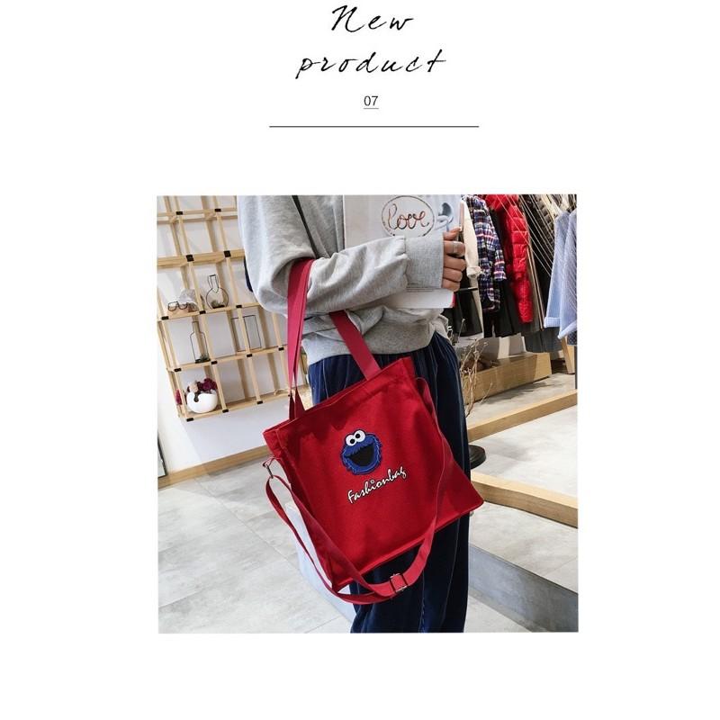 出清特價現貨網紅日韓系文藝簡約森系復古學院風卡通圖案字母帆布包斜挎單肩托特包單肩包側背包刺繡包-細節圖8