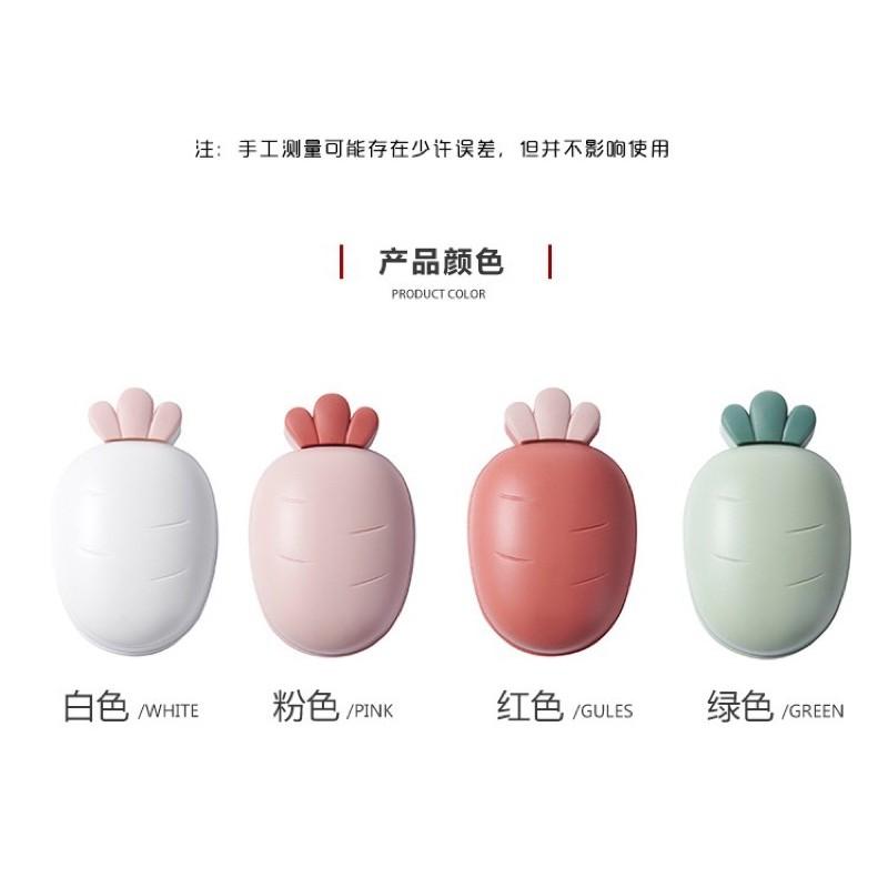 台灣現貨熱銷創意卡通塑料肥皂盒大號可愛蘿蔔香皂盒帶蓋可瀝水濾水旅行肥皂盒-細節圖6