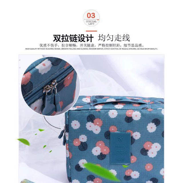 便攜化妝包大容量手提收納袋小號防水旅行洗漱包洗澡包韓版印花防水收納化妝包出差旅遊必備-細節圖5