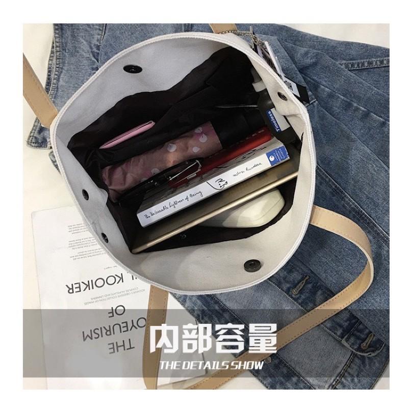 出清特價【台灣出貨 超商滿額免運】超夯 ins超火包包女新款大容量托特包 時尚手提帆布包  百搭手提包  側背包 大包包-細節圖4