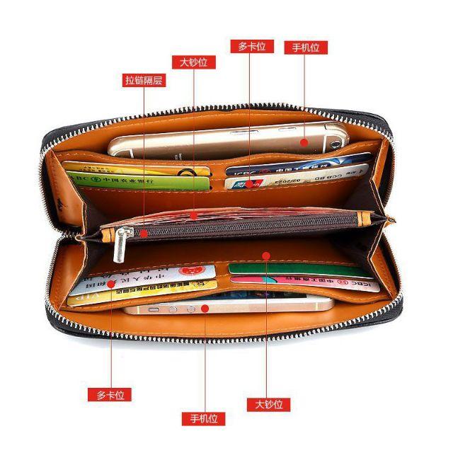 現貨男生皮夾防水 長夾防水錢包 禮物正品男士長款錢包男手包大容量商務多卡位-細節圖4
