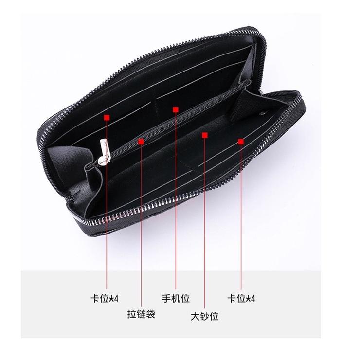 現貨男生皮夾防水 長夾防水錢包 禮物正品男士長款錢包男手包大容量商務多卡位-細節圖7