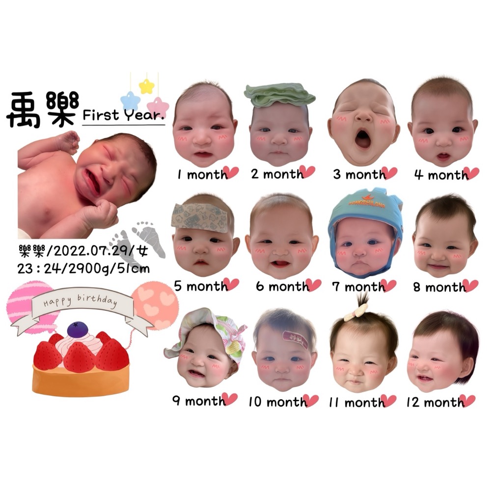 🌸A4尺寸寶寶週歲紀念/生日紀念相框🌸-細節圖3