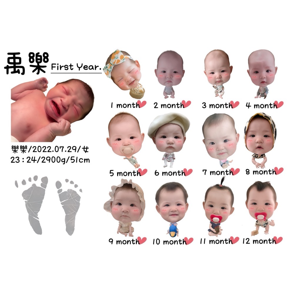 🌸A4尺寸寶寶週歲紀念/生日紀念相框🌸-細節圖4