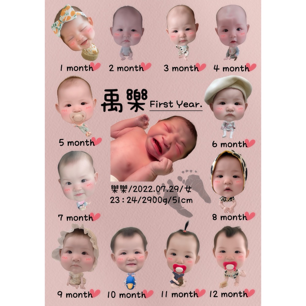 🌸A4尺寸寶寶週歲紀念/生日紀念相框🌸-細節圖5
