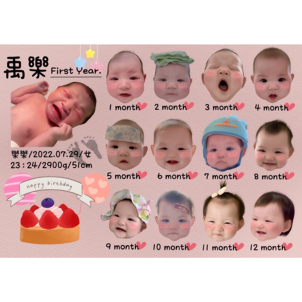 🌸A4尺寸寶寶週歲紀念/生日紀念相框🌸-細節圖7