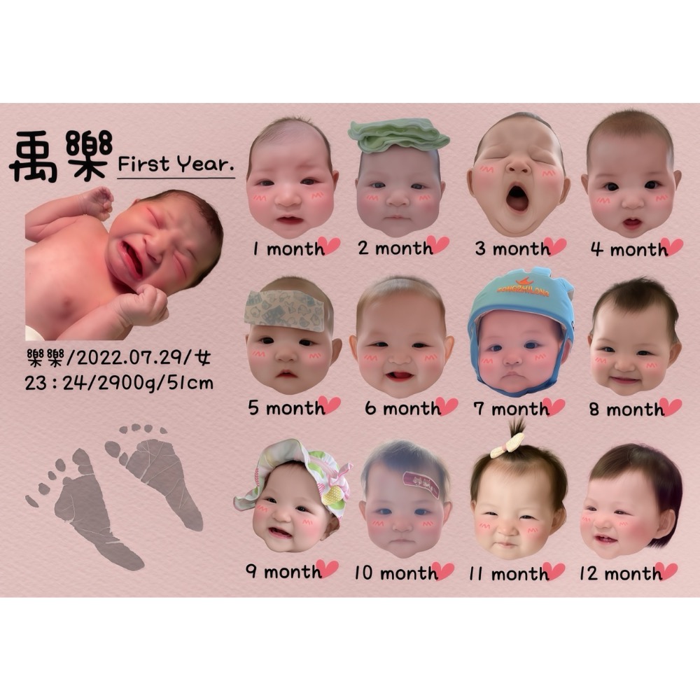 🌸A4尺寸寶寶週歲紀念/生日紀念相框🌸-細節圖8