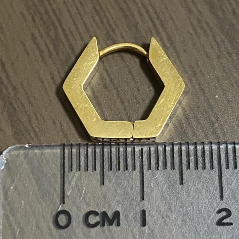 嬉好飾【S.E.＇s HOUSE】 幾何 六邊形 六角形 易扣式耳環 【快速出貨】 現貨 304鋼 細針耳環 歐美風格-細節圖8