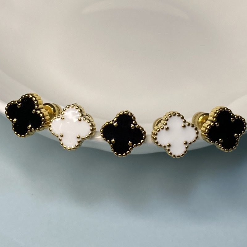 【嬉好飾】 幸運 四葉草 彩繪 長版 鎖珠耳環【快速出貨】 台灣製 316 鋼耳環 細針 轉珠-細節圖3