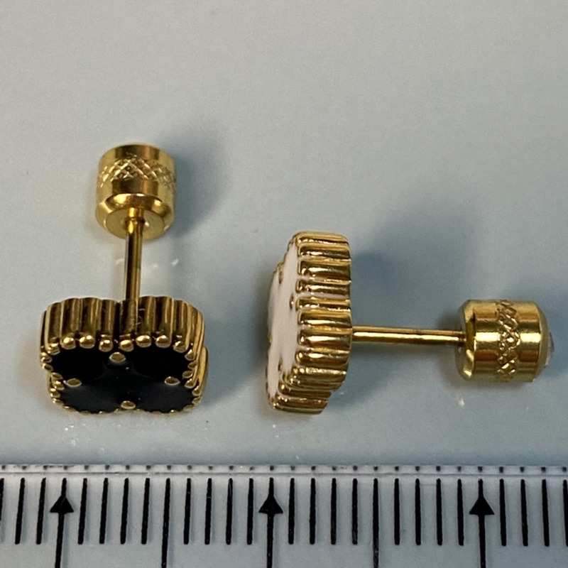 【嬉好飾】 幸運 四葉草 彩繪 長版 鎖珠耳環【快速出貨】 台灣製 316 鋼耳環 細針 轉珠-細節圖8