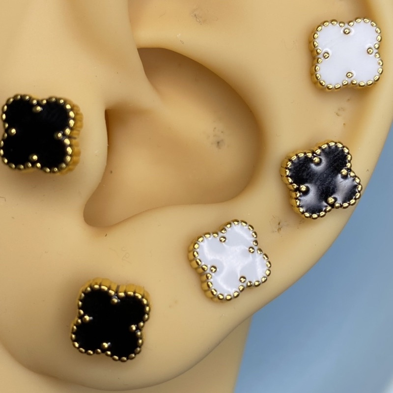 【嬉好飾】 幸運 四葉草 彩繪 長版 鎖珠耳環【快速出貨】 台灣製 316 鋼耳環 細針 轉珠-細節圖9