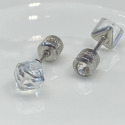 【嬉好飾】 立體方塊 鎖珠耳環 【快速出貨】 台灣製 316鋼 奧地利水晶 細針 長鎖珠 轉珠-規格圖9