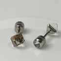 【嬉好飾】 立體方塊 鎖珠耳環 【快速出貨】 台灣製 316鋼 奧地利水晶 細針 長鎖珠 轉珠-規格圖9