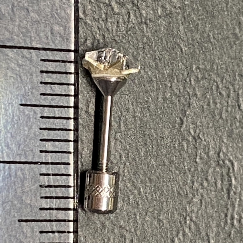 【嬉好飾】 星塵 鎖珠耳環 【快速出貨】 台灣製 316鋼 奧地利 鋯石 轉珠耳環 細針 耳骨用-細節圖6
