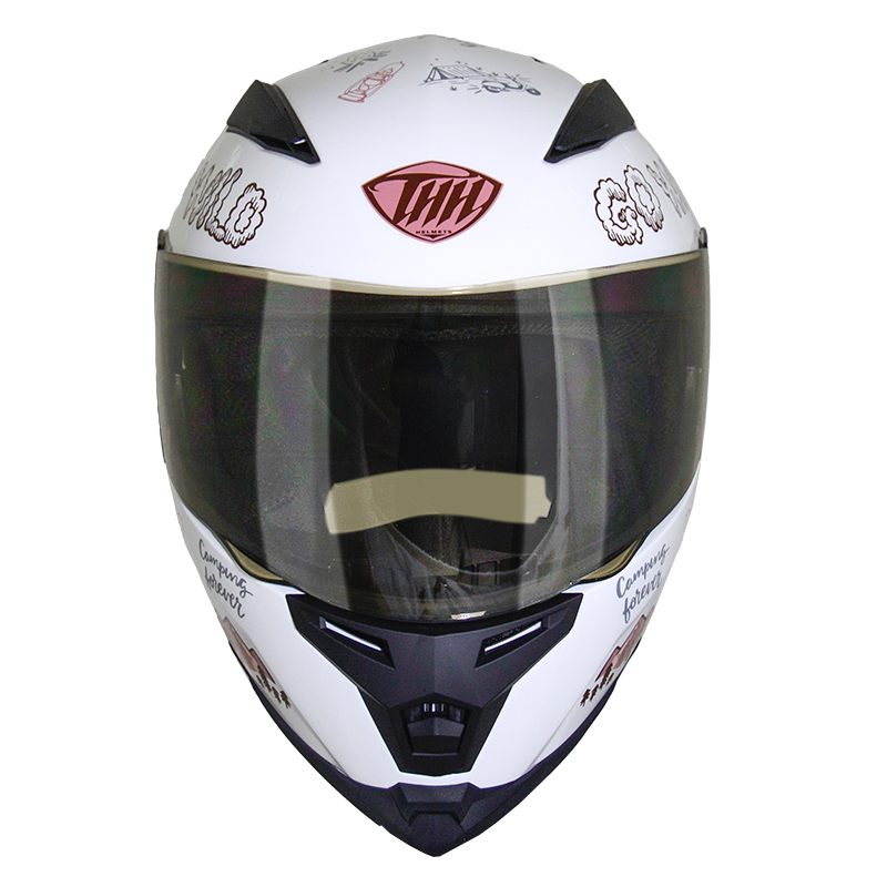 THH 安全帽 T840B 野FUN 露營貓咪 小帽體 內鏡 耳機槽 金屬排齒扣 通勤帽-細節圖3